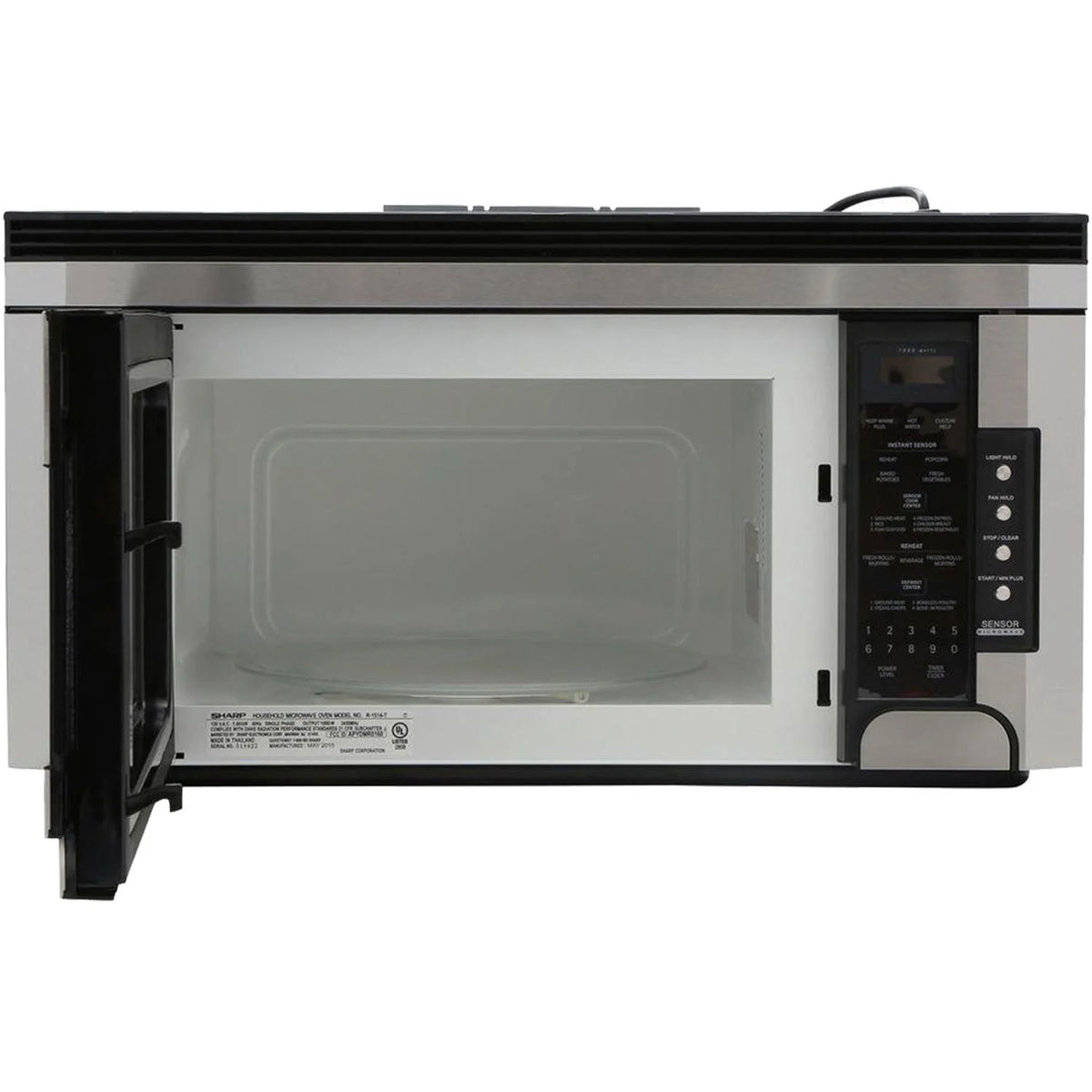 Sharp 1.5 Cu. Ft. 1000W Over-the-Range Microwave Oven with Concealed Control Panel in Stainless Steel