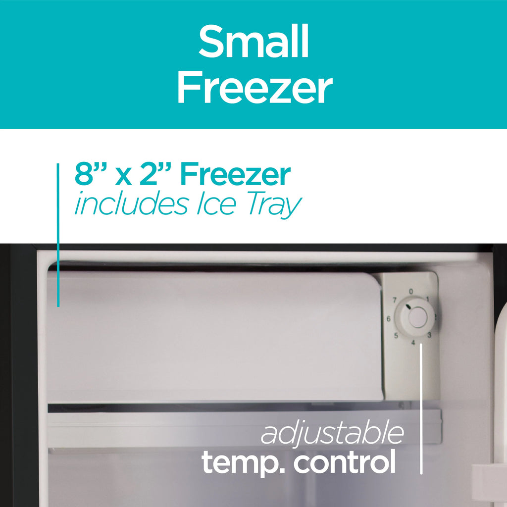 BLACK+DECKER BCRK32B Compact Refrigerator & Mini Fridge with Freezer, 3.2 cu. ft., Black