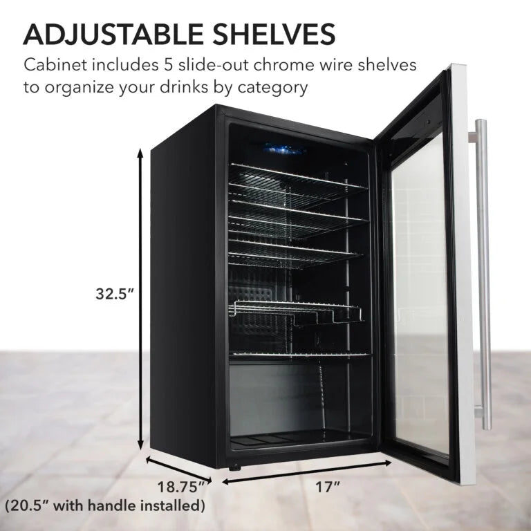 Whynter Beverage Refrigerator Stainless Steel 120 Can Capacity BR-130SB