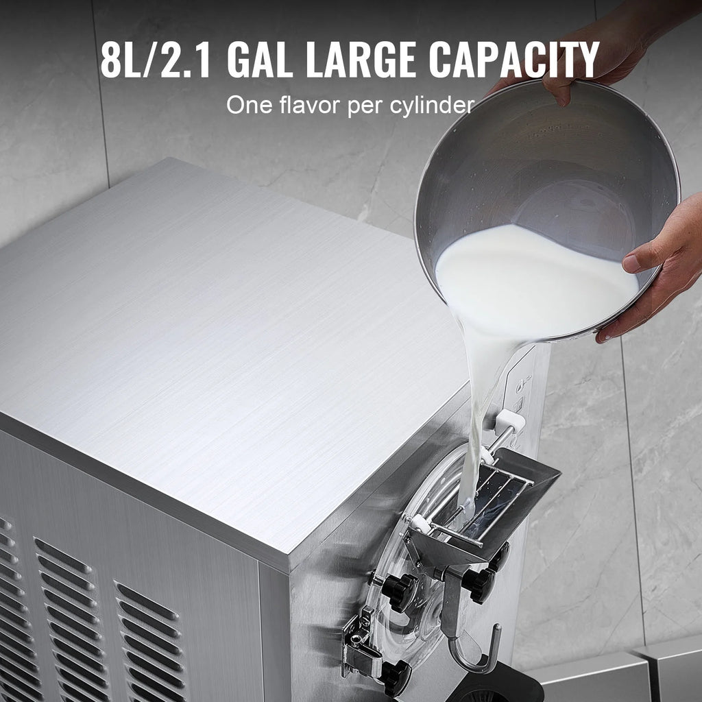 KFFKFF 20-25L/J Capacity Commercial Hard Farm Ice Cream Maker 1 Flavor Automatic Cleaning