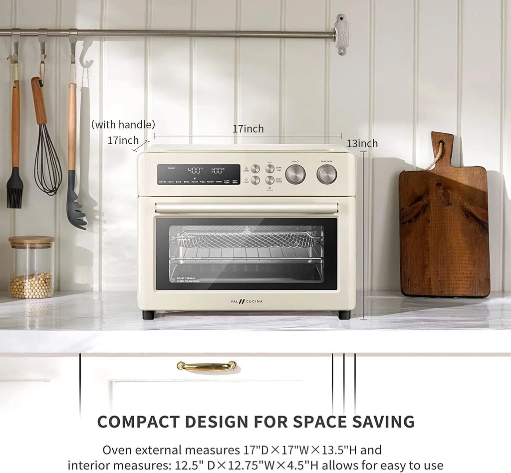 VAL CUCINA 10-IN-1 AIR FRYER TOASTER OVEN -  BRUSHED STAINLESS STEEL