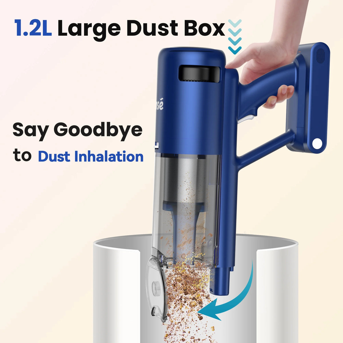 INSE Lightweight Cordless Vacuum with 30Kpa Powerful Suction & 60 Mins Runtime, Stick Vacuum  for Carpet, Tile, Pet Hair, Hardwood Floors
