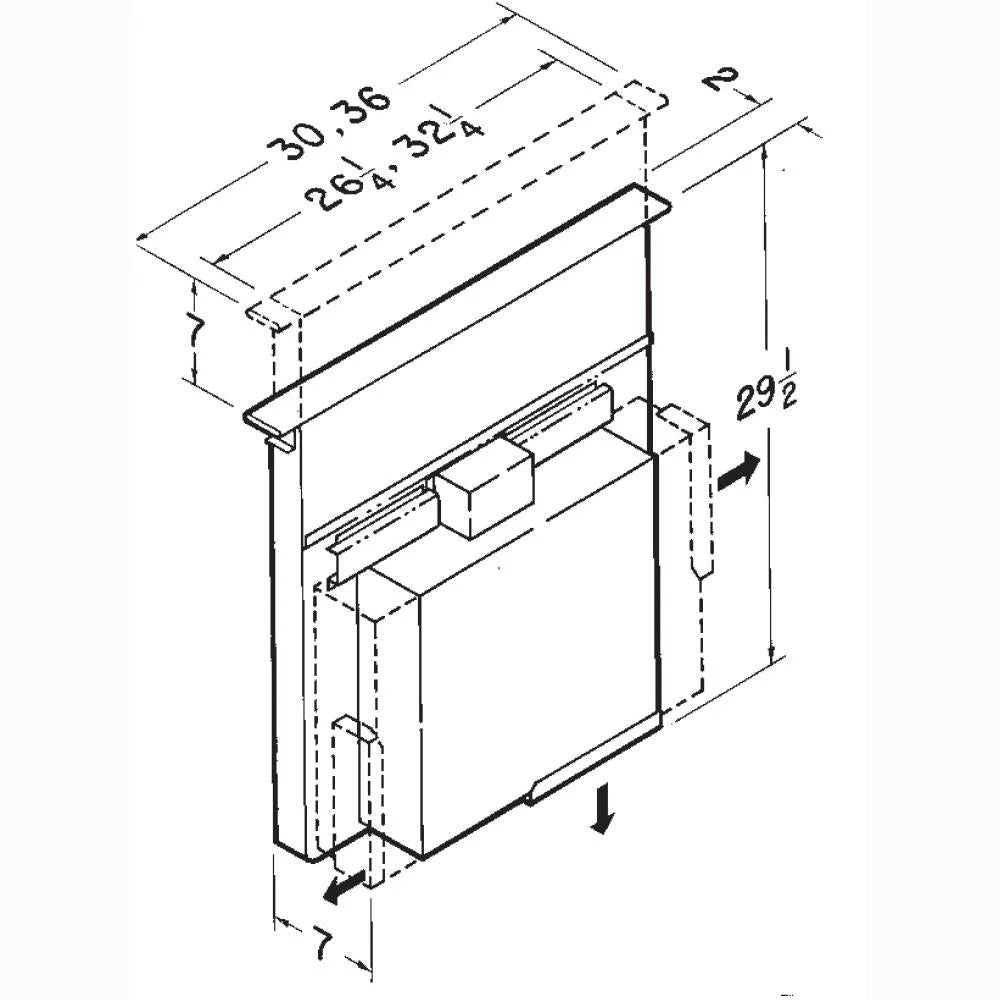 Broan Nutone Downdraft With Stainless Steel Cover. 28" Wide Intake Fits Most Nominal 30" Wide Cooktops. Stainless Steel