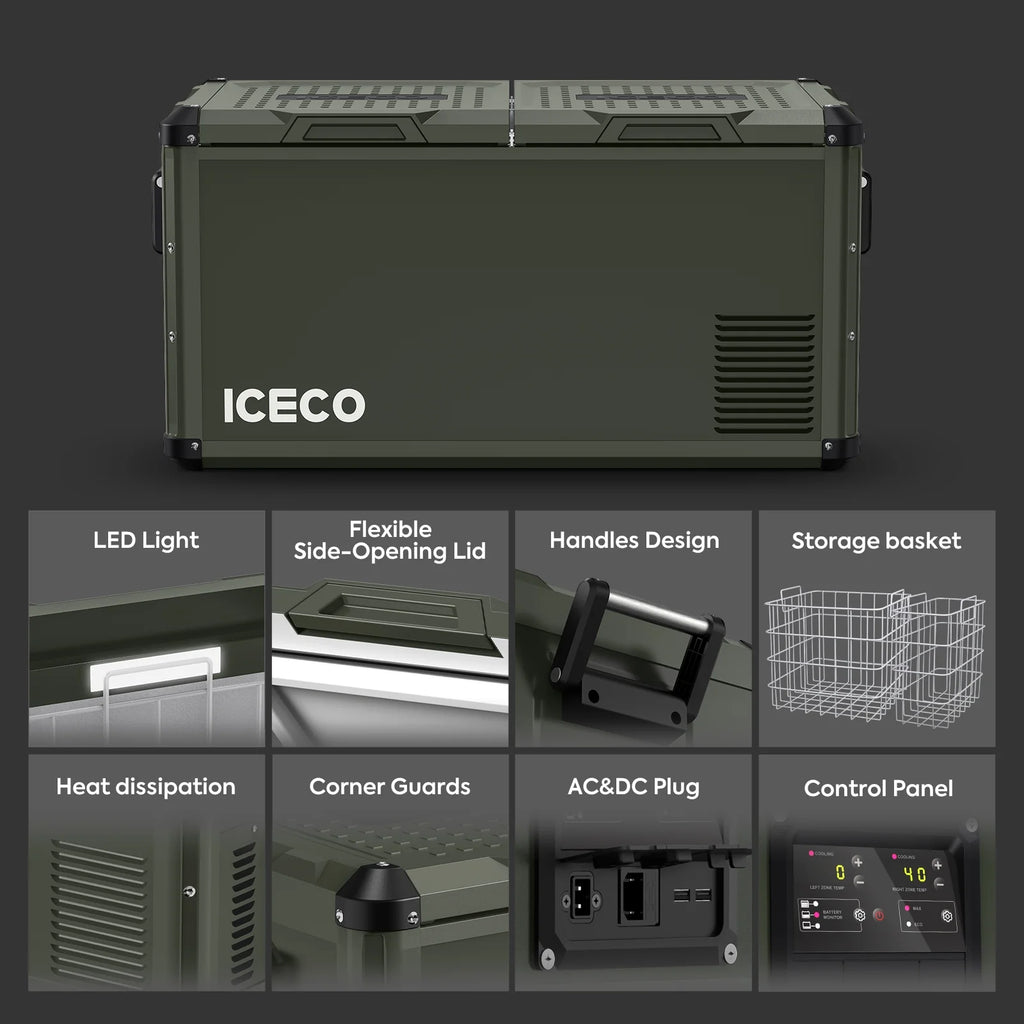 VL75 Pro Dual Zone 79QT Portable Cooler Olive