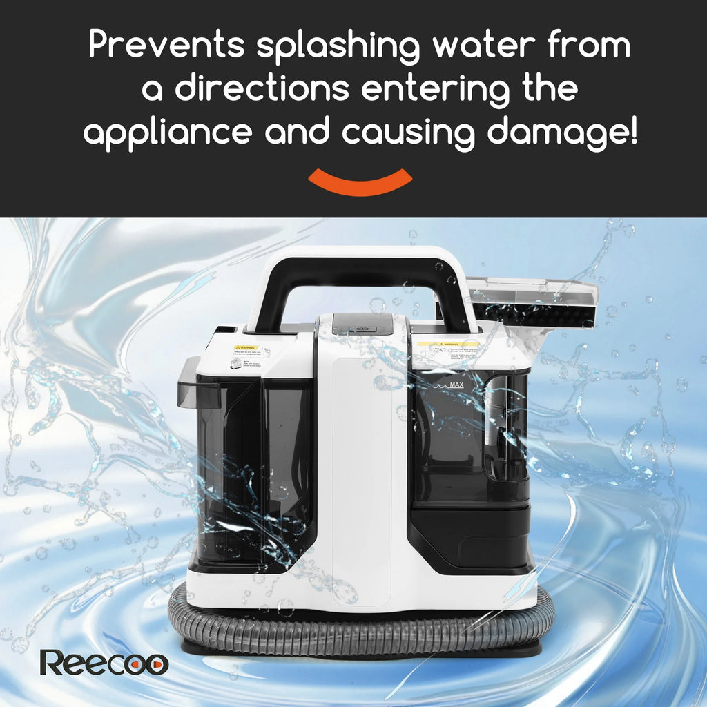 Reecoo W1 Wet/Dry Handheld Carpet Steamer and Upholstery Cleaner with Brushes for Couch, Carpet
