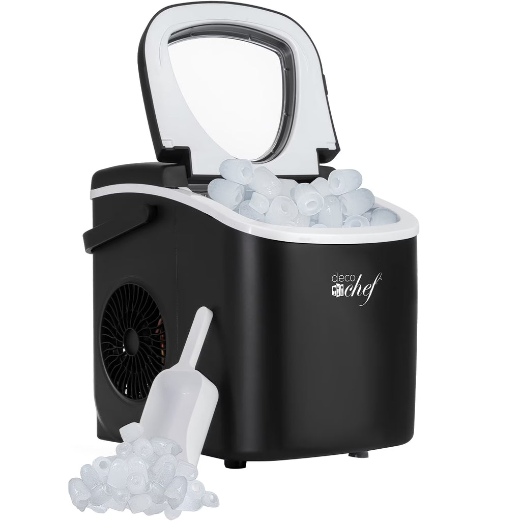 Deco Compact Countertop Ice Maker, 26LBs in 24HRs, 9 Bullet Ice Cubes Ready in 6 Minutes, Stainless Steel