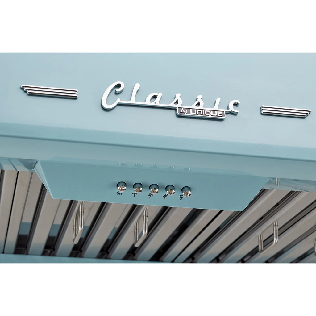 Unique Classic Retro 30" Under Cabinet Range Hood with 700 CFM and LED Lighting 110 volts