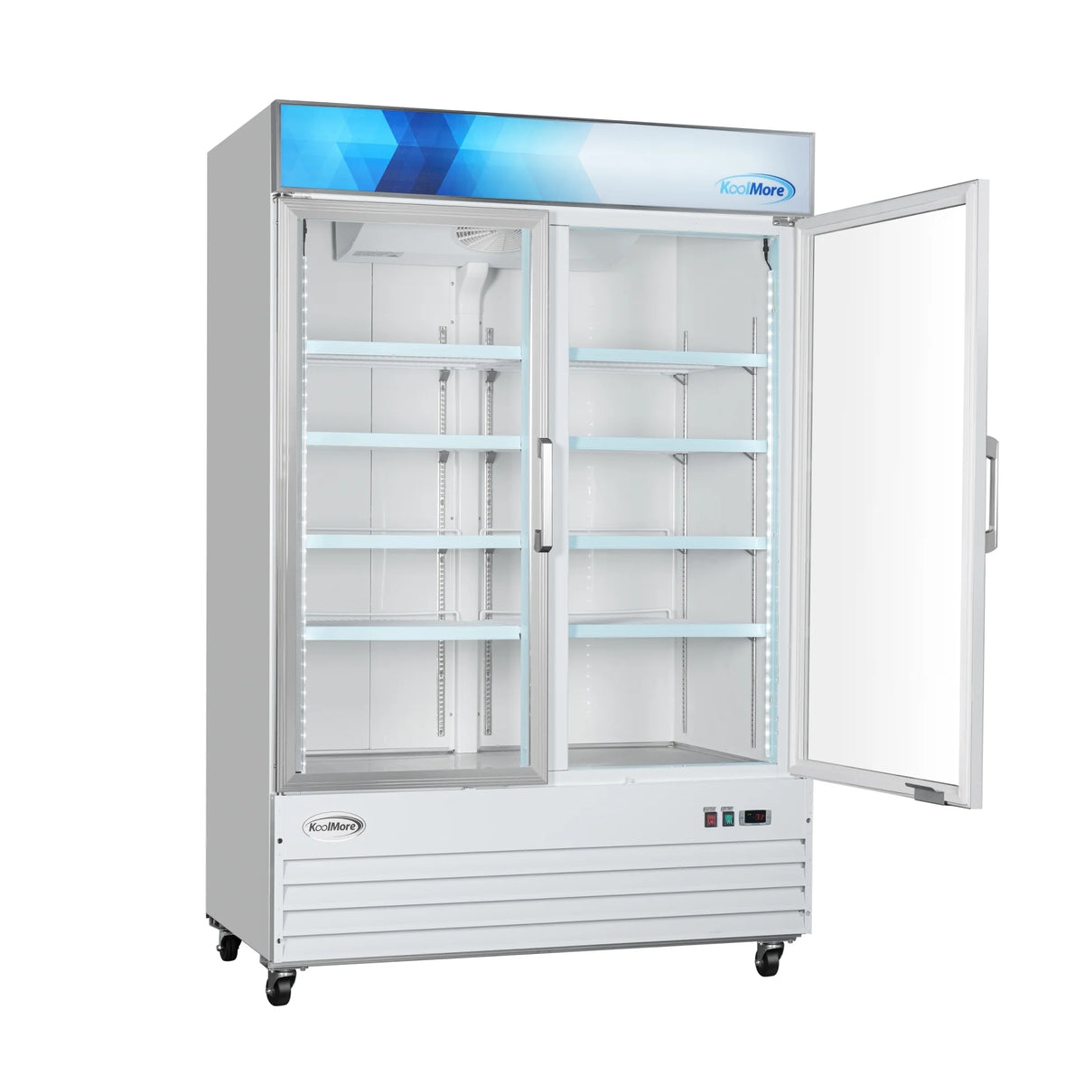 53 in. 2-Door Commercial Display Merchandiser Freezer 45 cu. ft. in White (MDF-2GD-45C-WH)
