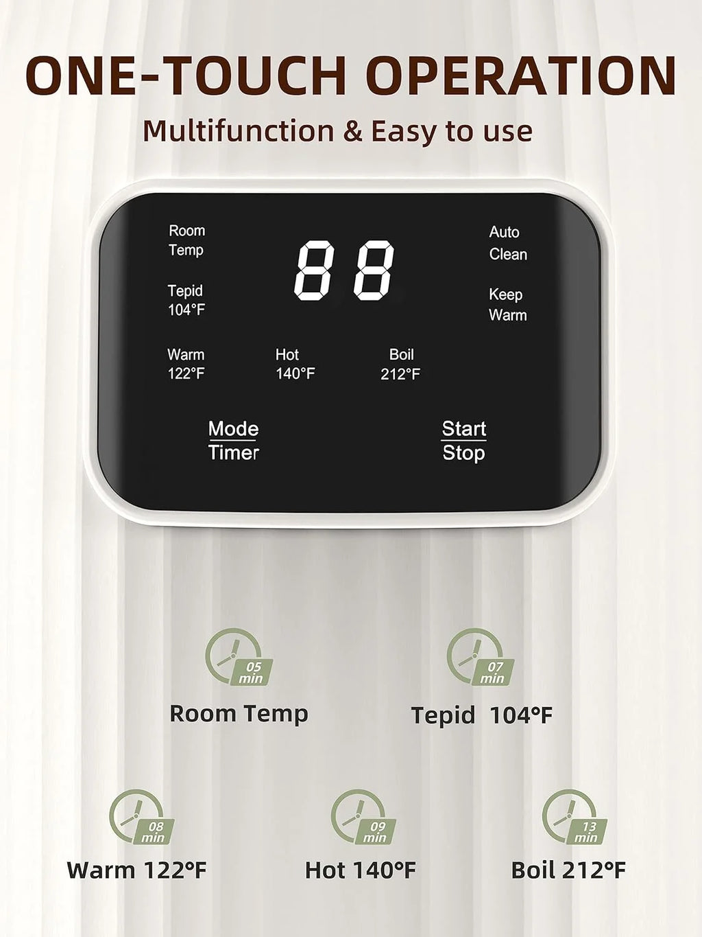 20 oz Nut Milk Maker - Multifunctional Automatic Almond, Equipped with 10 Blades, Suitable for Plant-Based, Oat, Soy, and Dairy, 12-Hour Timer/Auto Clean/Room Temperature/Keep Warm/Boil, hite.
