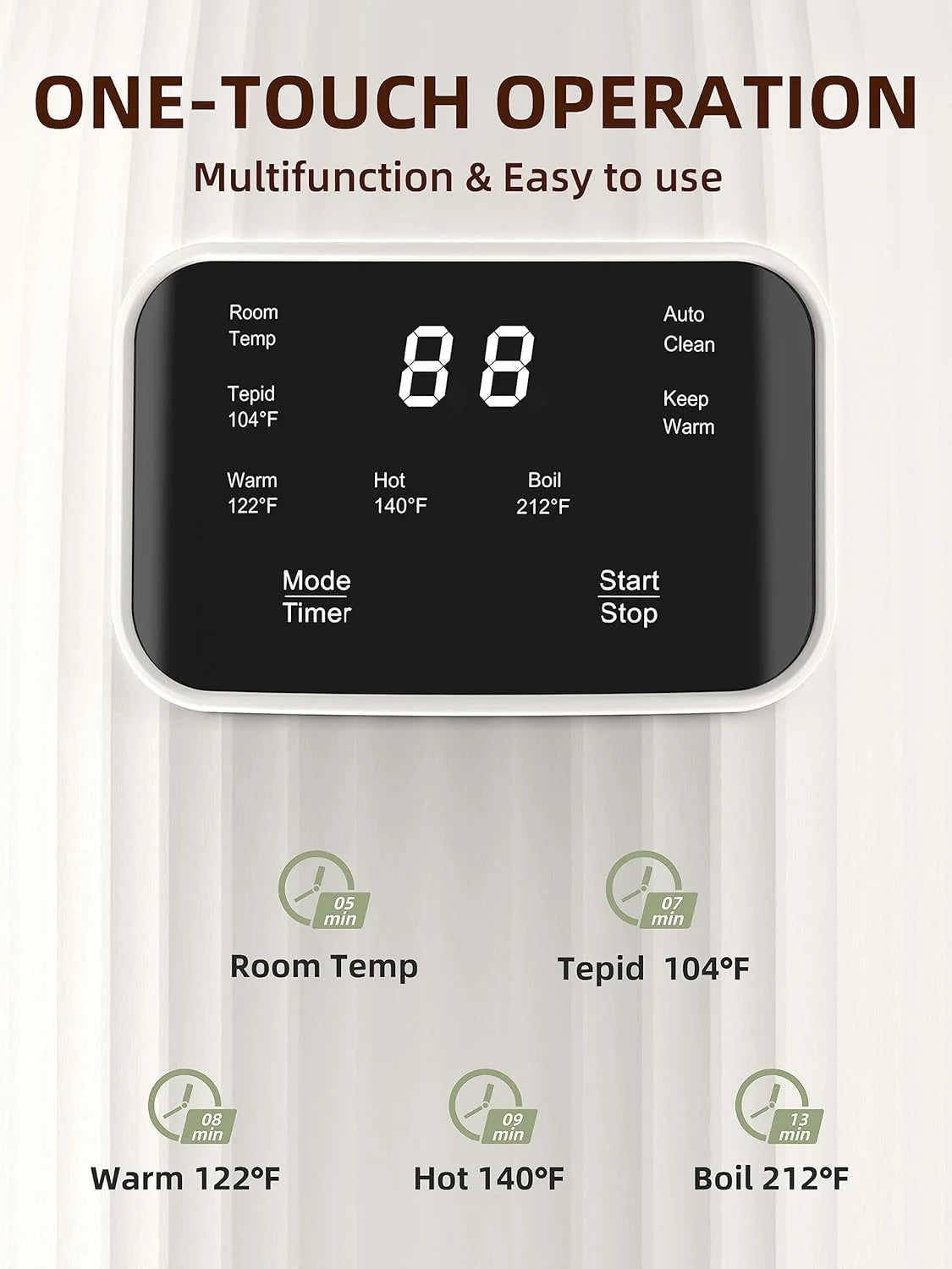 20 oz Nut Milk Maker - Multifunctional Automatic Almond, Equipped with 10 Blades, Suitable for Plant-Based, Oat, Soy, and Dairy, 12-Hour Timer/Auto Clean/Room Temperature/Keep Warm/Boil, hite.