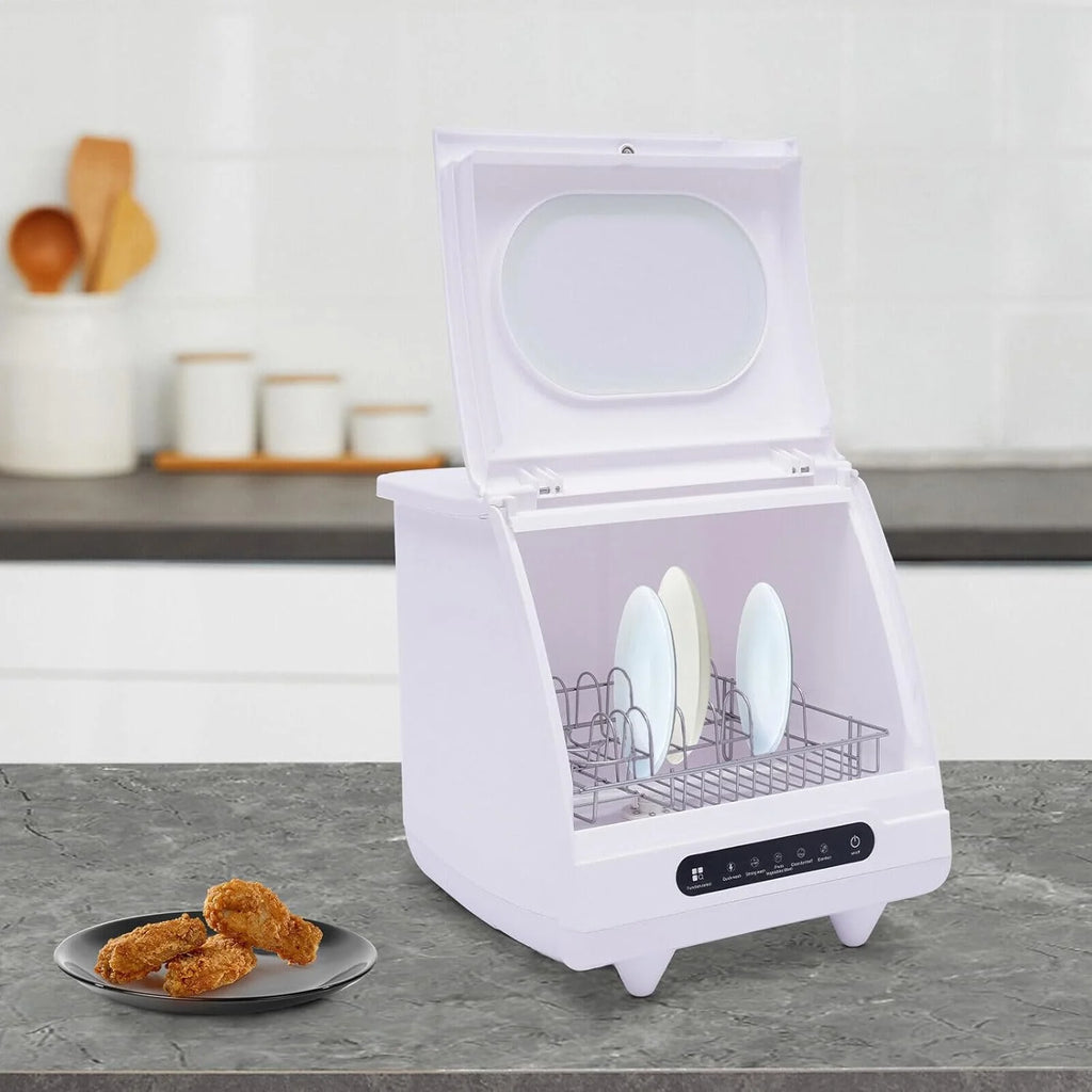 Portable Countertop Dishwasher,Compact Dishwasher With 5-Liter Built-in Water Tank,5 Programs, 360�� Dual Spray