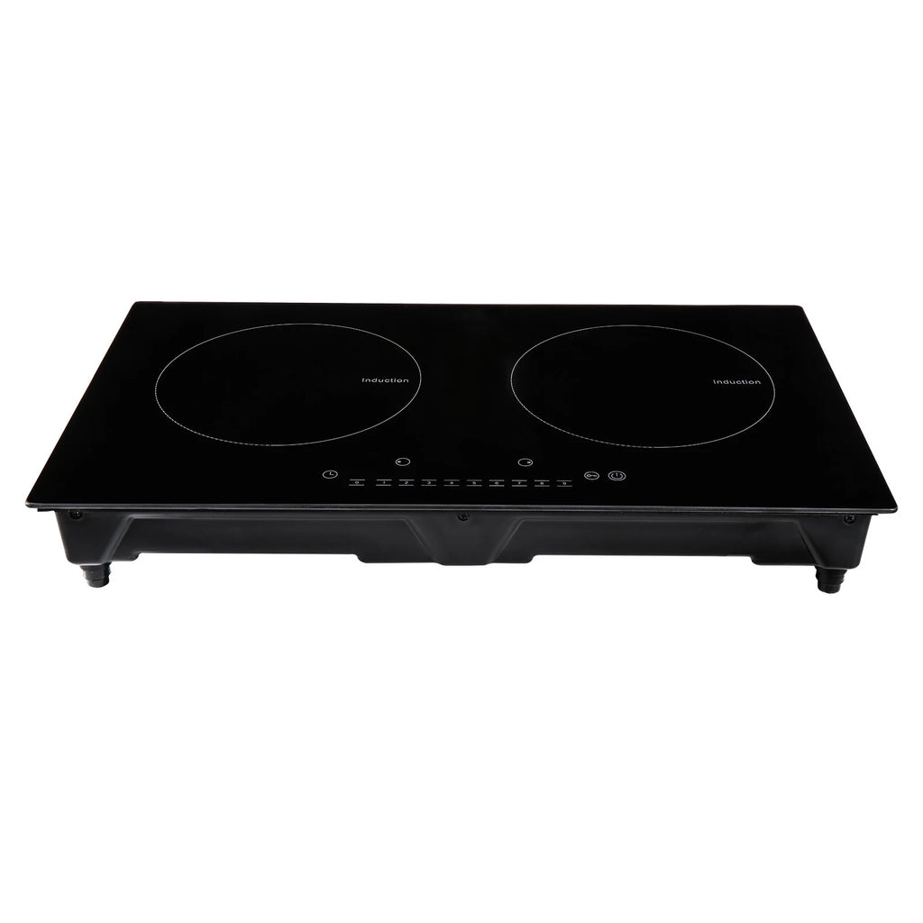KFFKFF 2 Burners Ceramic Glass Stove Top Touch Control 24 inch Electric Cooktop