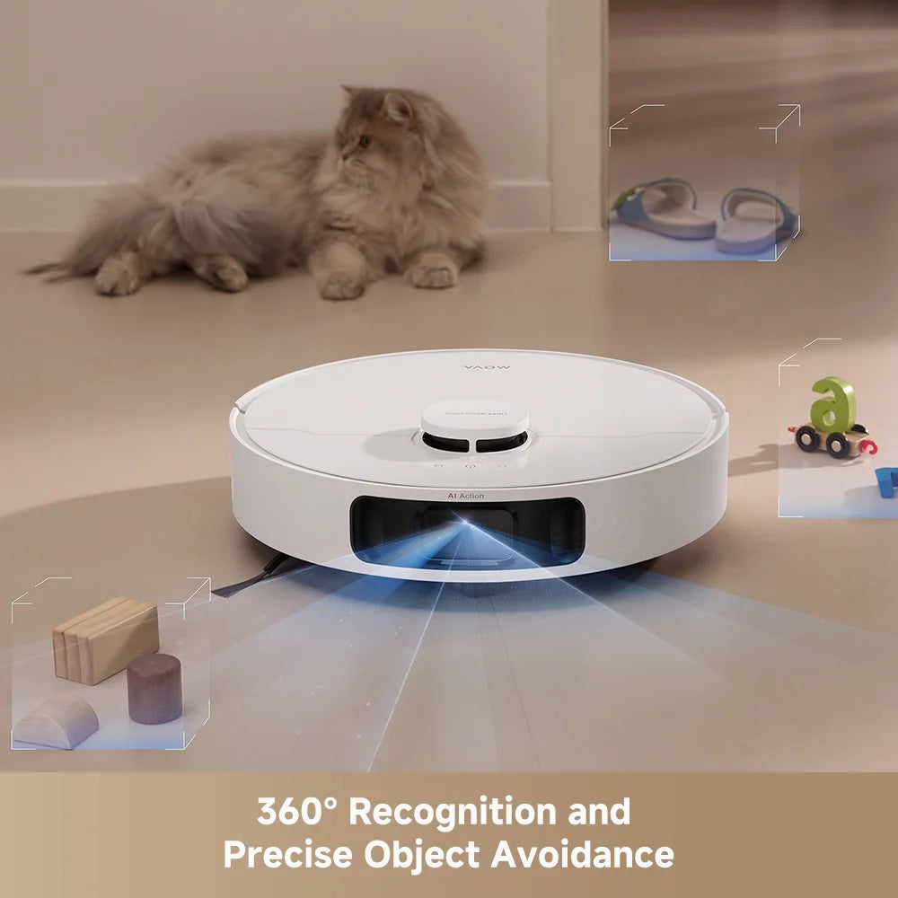 MOVA Robot P10 Pro Ultra Vacuum and Mop,  13,000Pa Suction 140°F Hot Water Auto Mop Washing & Drying, Dual Spinning Extenable Mop,10.5mm Lifting for Carpet, 360°Obstacle Avoidance, App Control