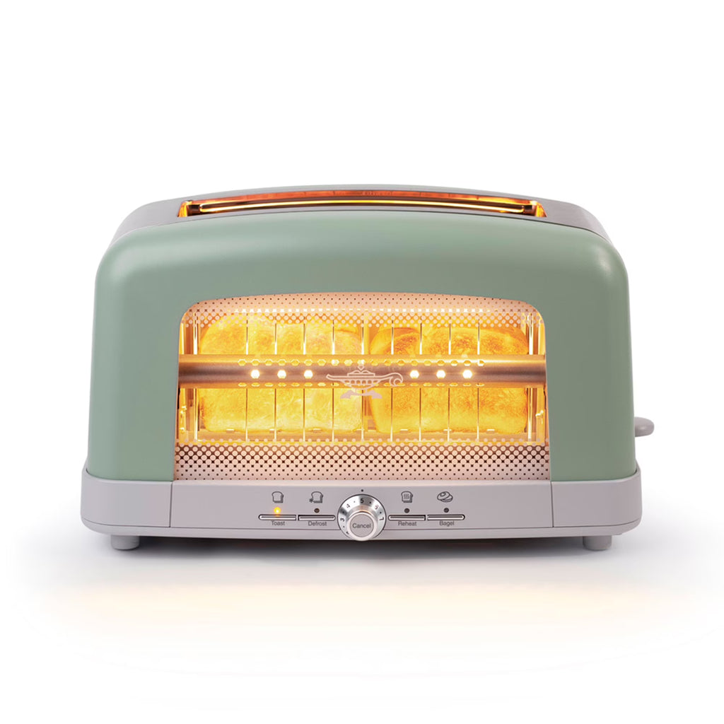 Sengoku SET-G16A(W) HeatMate Graphite Compact Countertop Toaster Oven with 4 Non-Stick Pans for Toasting and Baking, 120 Volt, Eggshell White