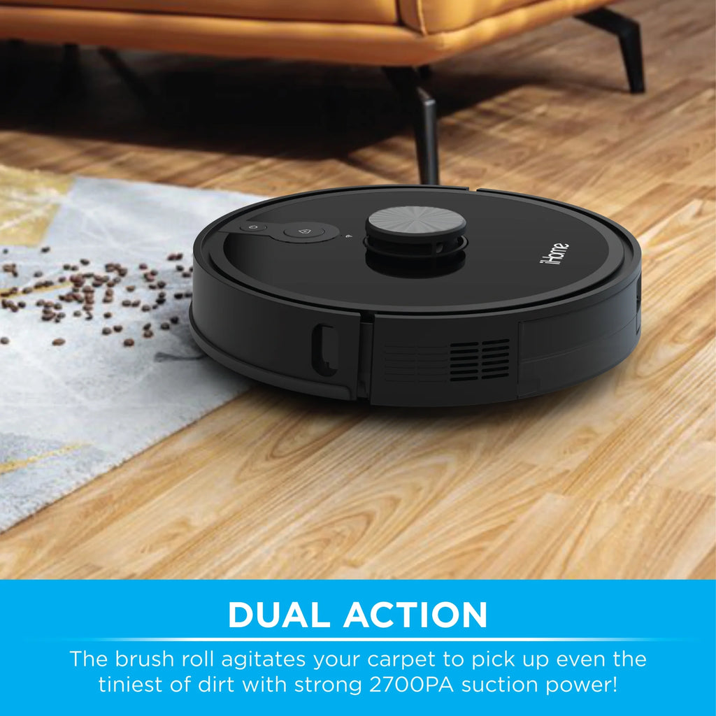 iHome AutoVac Nova S1 Pro Self Empty Robot Vacuum, LIDAR Mapping, 150 Min Runtime, Strong Suction, New