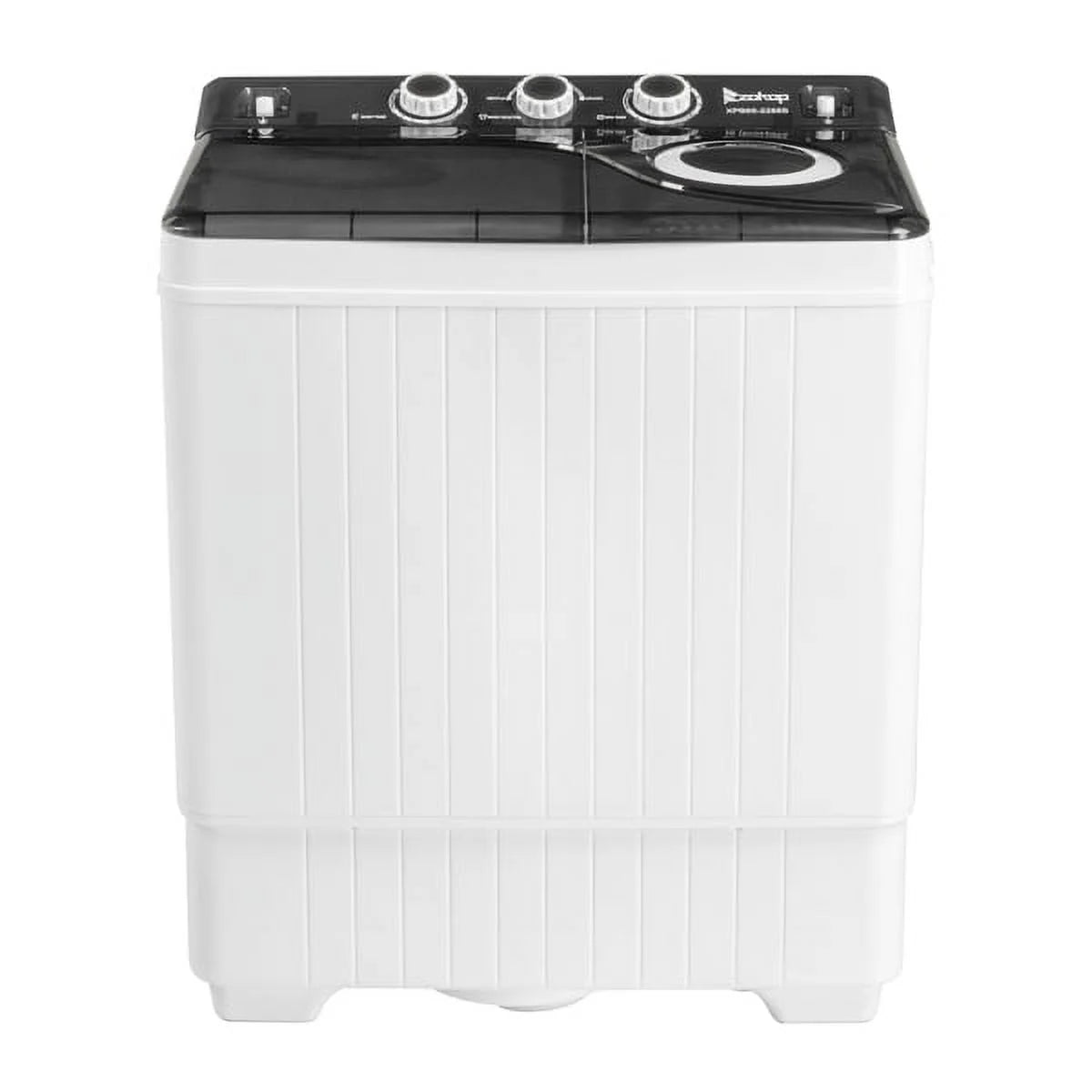 KEINXS Twin Tub with Built-in Drain Pump XPB65-2288S 26Lbs Semi-automatic Twin Tube Washing Machine for Apartment, Dorms, RVs, Camping and More, White&Black US Standard