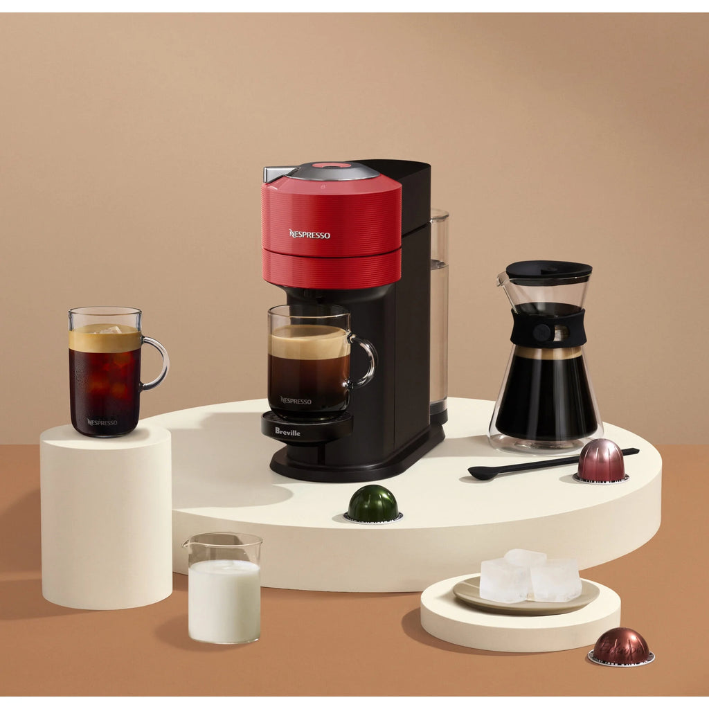 Breville Vertuo Next Coffee and Espresso Maker in Light Gray plus Aeroccino3 Milk Frother in Black