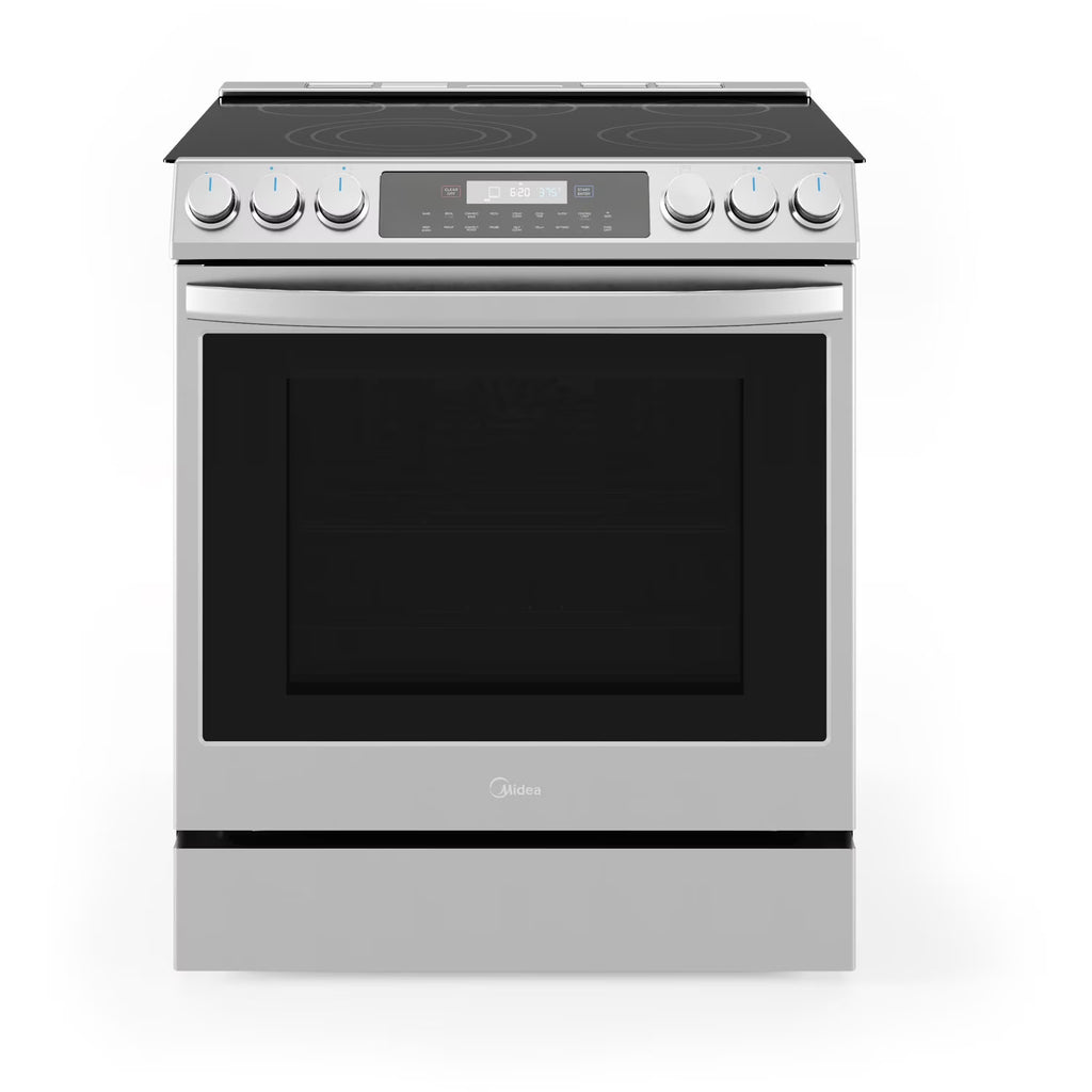 Midea 30-In Slide-In Electric Range with Wi-Fi Connectivity and Fan Convection, Stainless Steel,  MES30S2AST