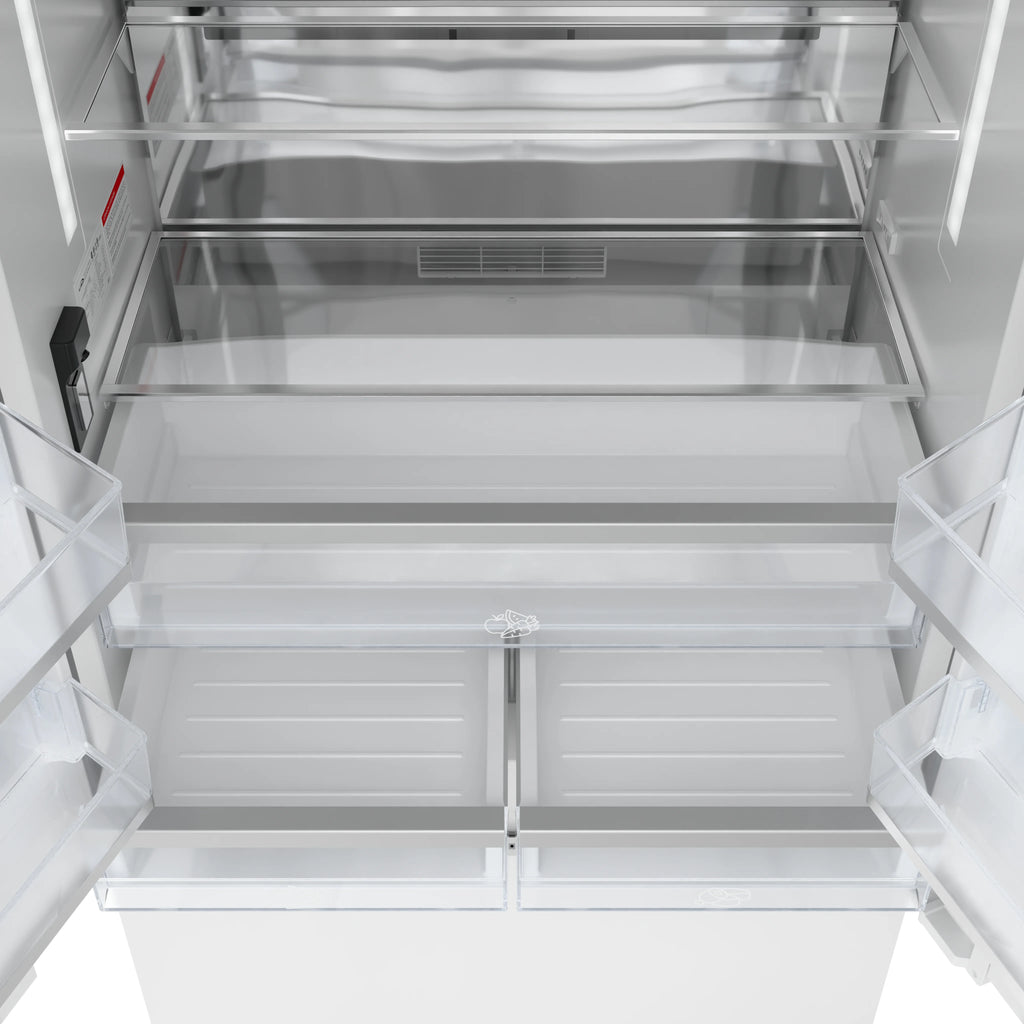36 In. Panel Ready French Door Refrigerator With Ice maker, water dispenser, Frost Free . 19.6 total cubic feet