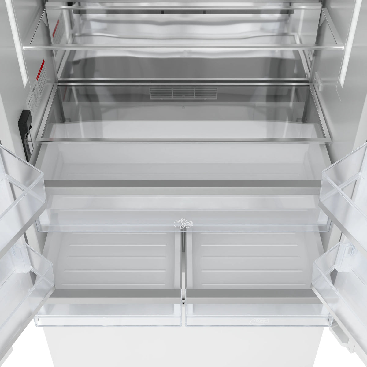 36 In. Panel Ready French Door Refrigerator With Ice maker, water dispenser, Frost Free . 19.6 total cubic feet