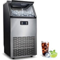 100Lbs/24H Commercial Ice Maker, 45 Cubes in 11 Mins, Stainless Steel, Auto Clean, Under Counter for Home/Bar Use�?Auseo