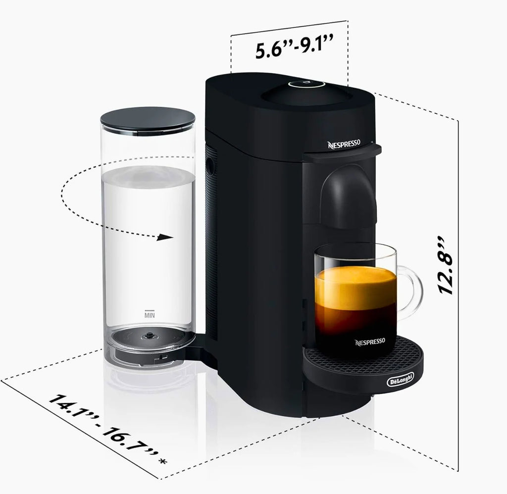 VertuoPlus Coffee and Espresso Machine - 60 oz Water Tank - Matte Black
