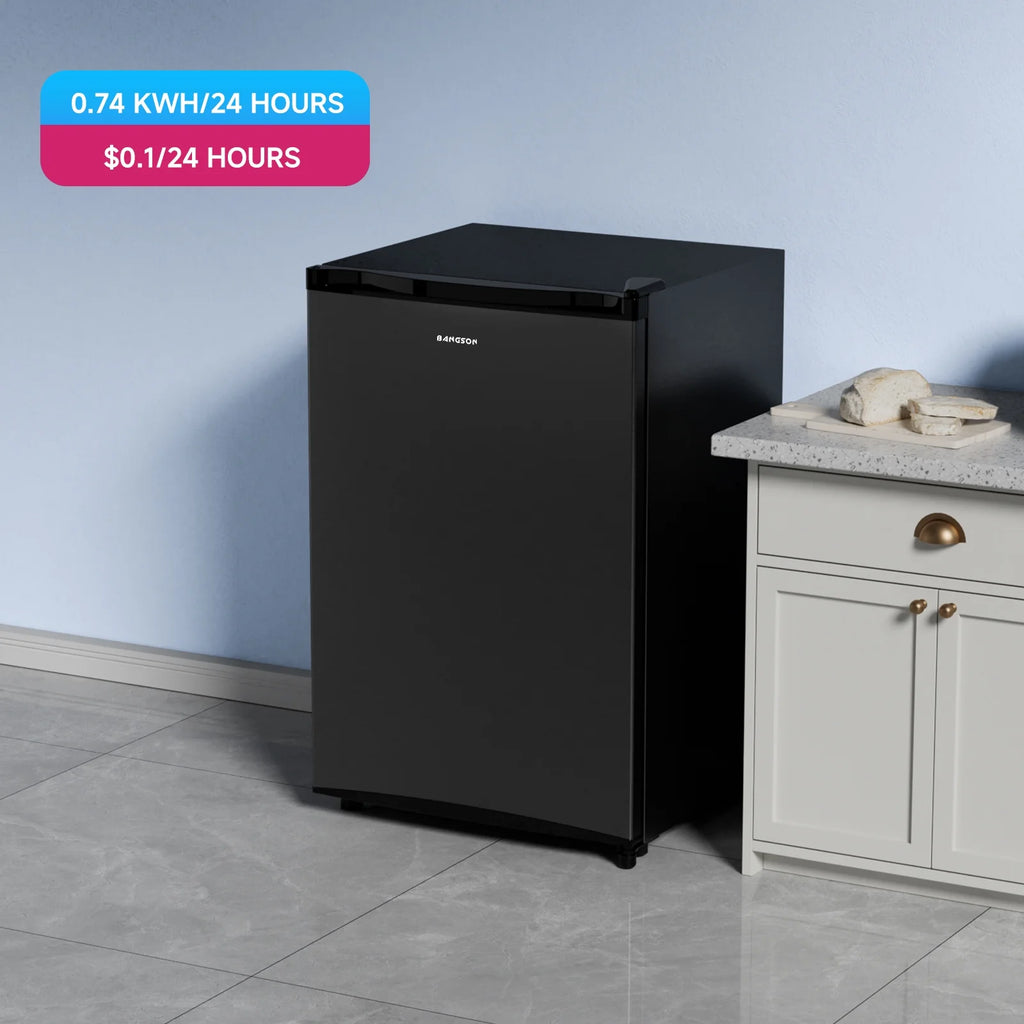 BANGSON 3.0 Cu.ft Compact Upright Freezer, Energy-Saving Mini Freezer with Adjustable Thermostat,Black