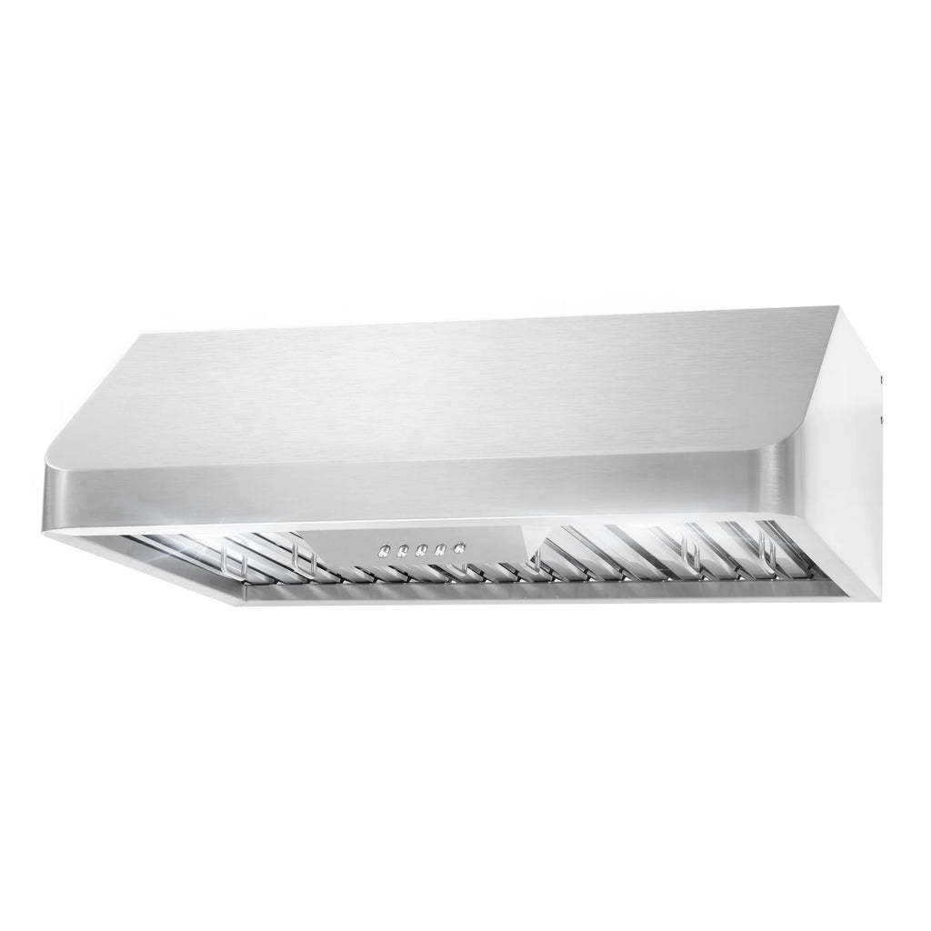 Cosmo 4 Piece Kitchen Appliance Package with 30" Freestanding Electric Range 30" Under Cabinet Range Hood 24" Built-in Integrated Dishwasher & French Door Refrigerator Kitchen Appliance Bundles