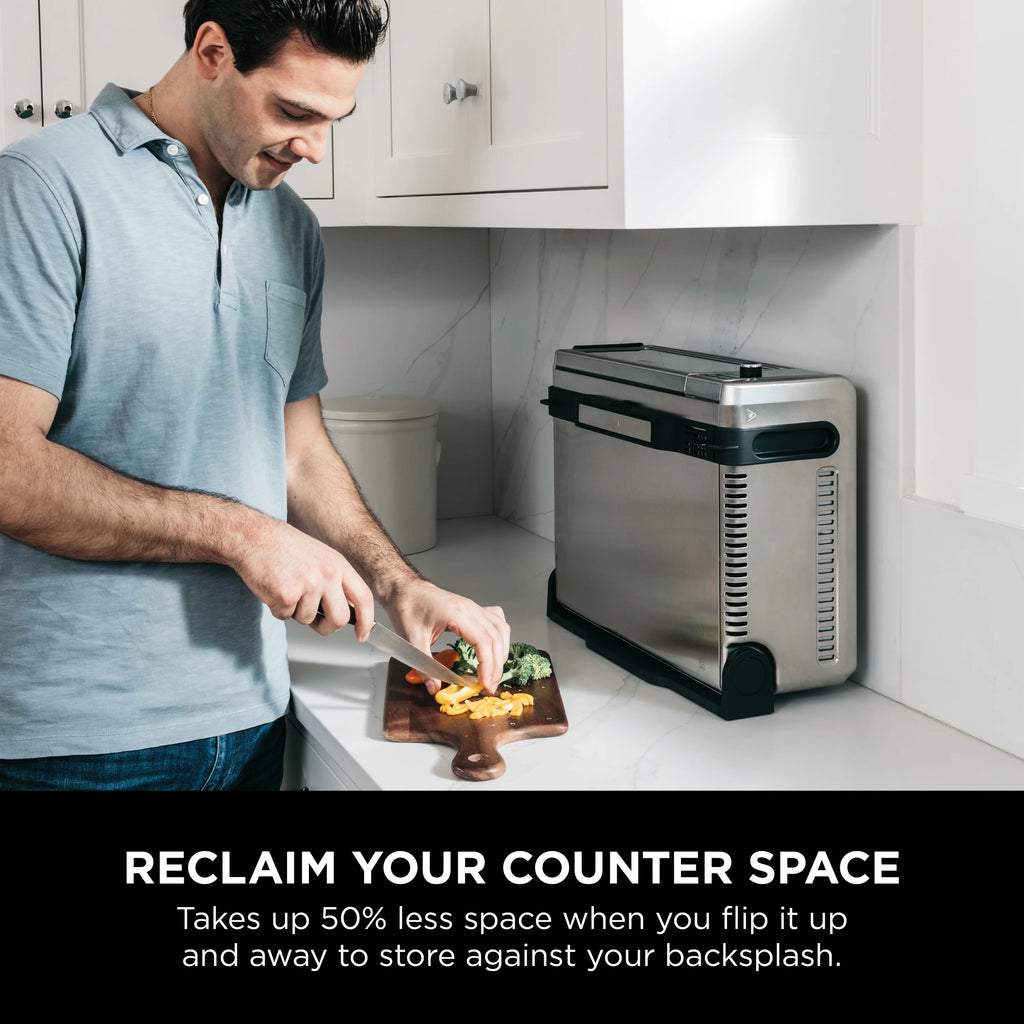 The Ninja? Foodi? Digital Air Fry Oven, Convection Oven, Toaster, Air Fryer, Flip-Away for Storage, 1800 watts, Stainless Steel, SP100