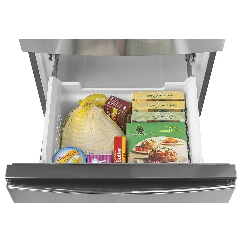 General Electric 119 Cu Ft Cooling Stainless Bottom-Freezer Refrigerator 120 V