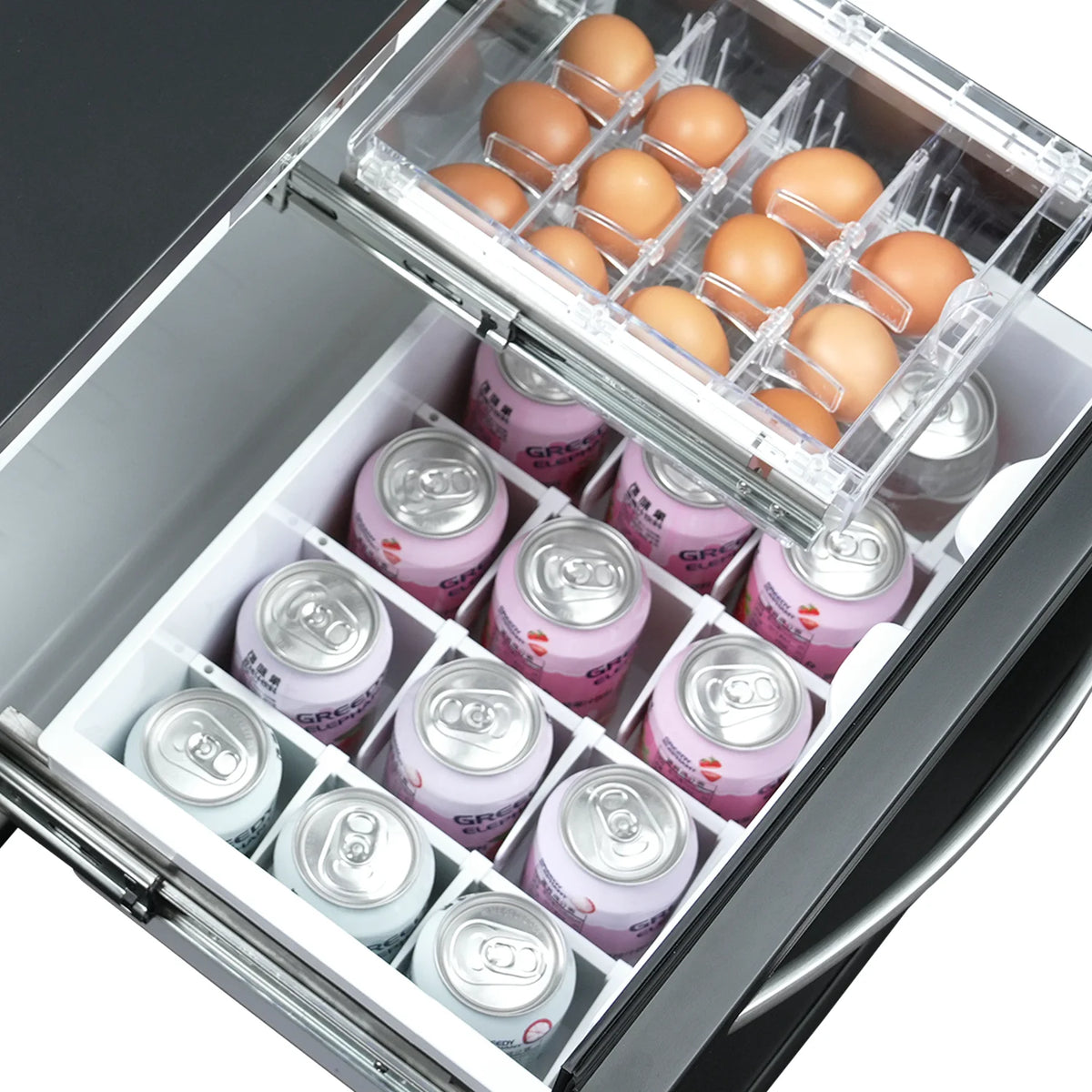 Smad Drawer RV Refrigerator 12V Truck Cooler AC DC Fridge Hotel 1.7 cu ft Quiet