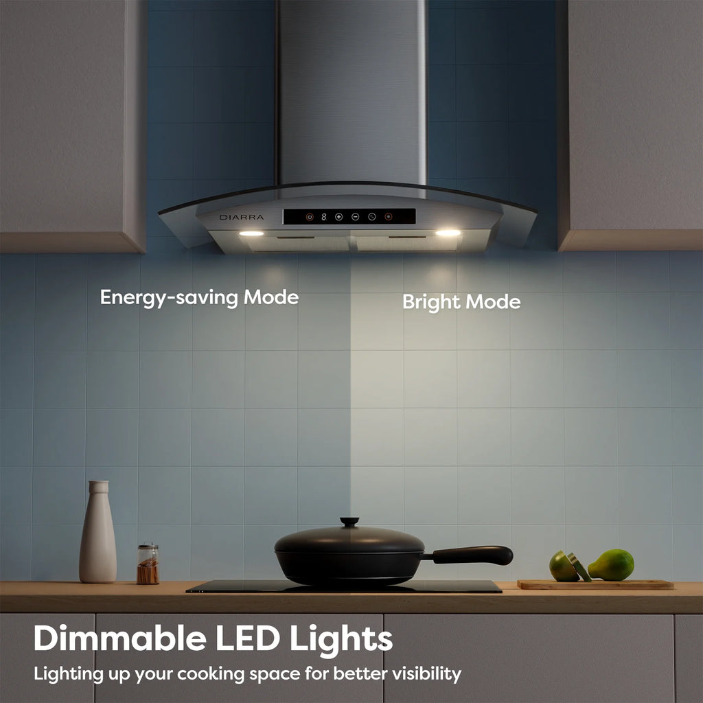 CIARRA Wall Mount Range Hood 30 inch 450 CFM with WIFI/Voice Control CAS502W75