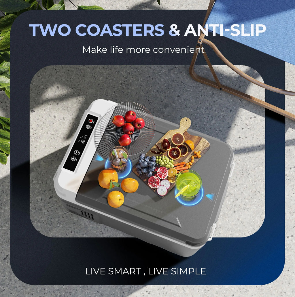 Simzlife 12 Volt Refrigerator, 11 Quart (10L) Car Fridge with APP Control, Car Refrigerator -4℉~68℉, Portable Freezer for RV, Camping, Travel