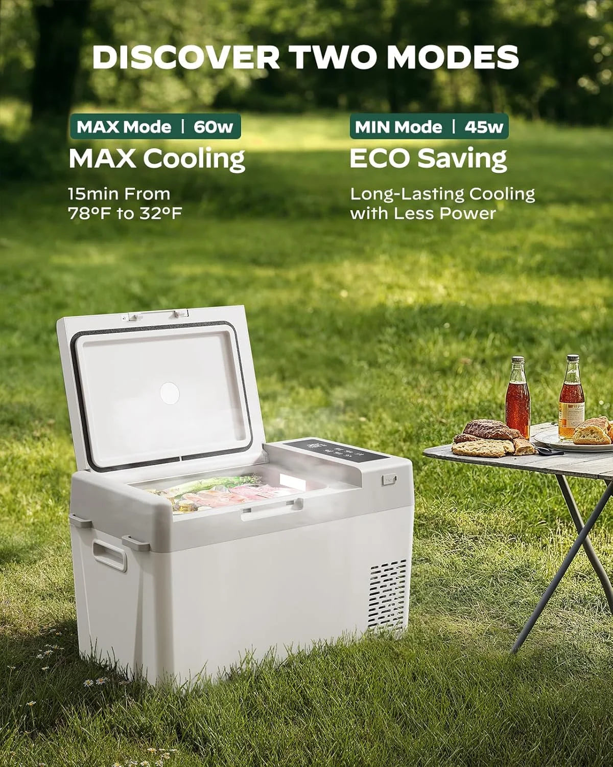 CHITOOMA 12 Volt Car Refrigerator, 25QT Electric Cooler, Portable Freezer Compressor Cooler -4�H~68�H, 12/24V DC & 110-240V AC for Travel Camping Truck Home