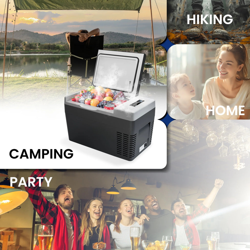 Simzlife 12 Volt 19QT(18L) Portable Car Refrigerator, -4�H~50�H, 12/24V DC & 110-240V AC, Mini Fridge for RV Camping, Travel, Truck, Home, Black