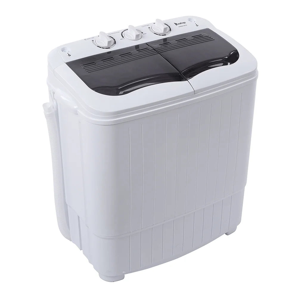 Portable Washing Machine,Compact Clothes Washing Machine, Semi Automatic Washing Machine, Mini Twin Tub Washing Machine for Apartments, Washer(7.7lbs) /Spiner(6.6lbs)