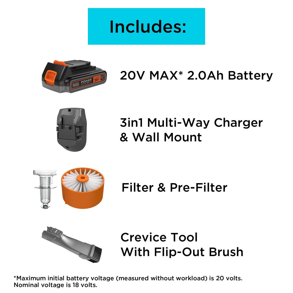 BLACK+DECKER POWERSERIES Extreme Cordless Stick Vacuum Cleaner, BSV2020