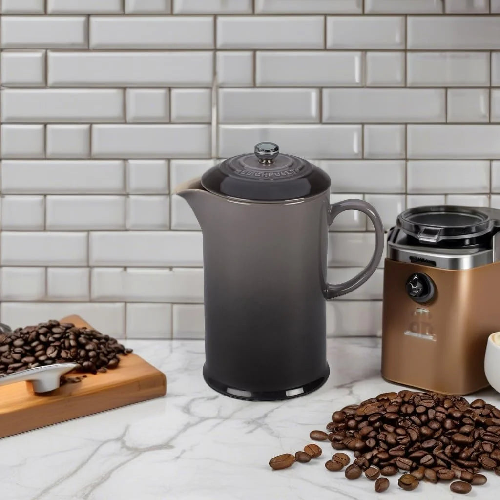Stoneware French Press, 34 oz., Oyster