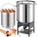 100QT Stainless Steel Seafood Boiling Kit, 200,000BTU Propane Stove for Outdoors Cooking, Large Stock pot w/Basket for Shrimp, Lobster, Crab Crawfish, Turkey Deep Fryer, Seafood Boil Pot