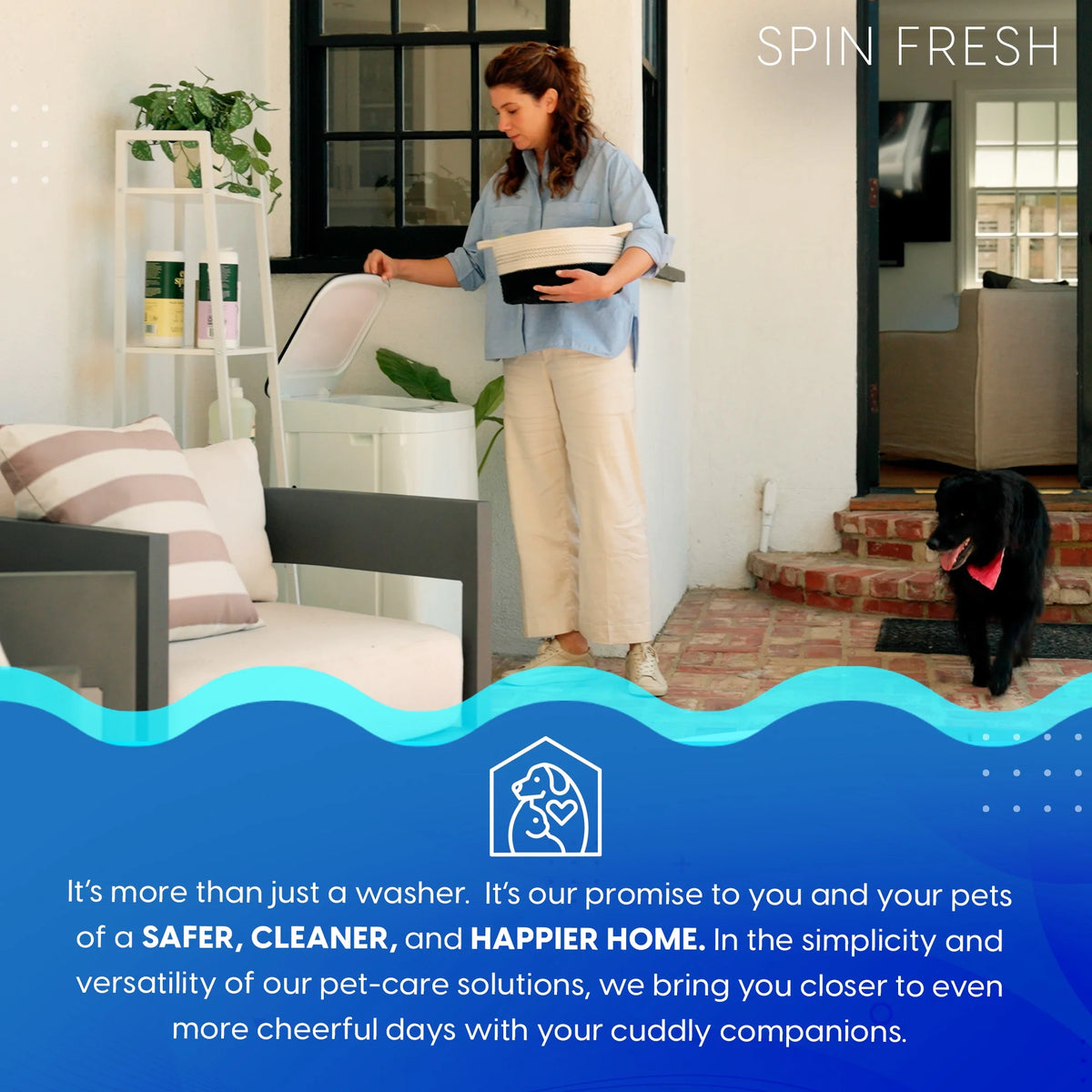 Pet Forge Spin Fresh Portable Pet Washing Machine, Fully Automatic 8 lb Capacity Top Load Washer