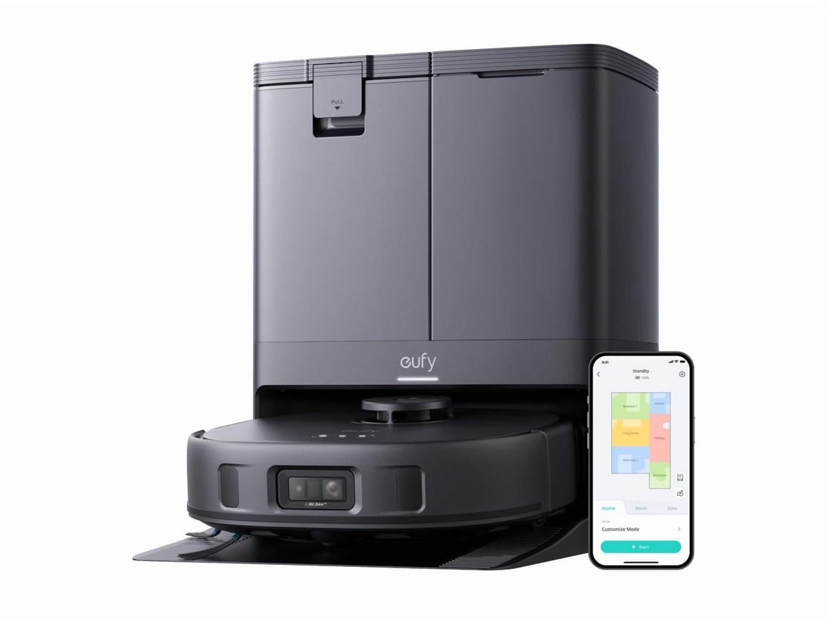 eufy X10 Pro Omni Robot Vacuum and Mop with 8,000 Pa Suction, Dual Mops with 12 mm Auto-Lift and Carpet Detection, AI Obstacle Avoidance, Auto Mop Washing, Auto Drying, Self-Emptying, Self-Refilling