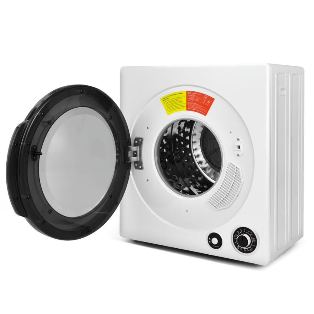 Spaco Compact Electric Tumble Laundry Dryer with Stainless Steel Tub, Large Capacity and Alternative Heating Electric Dryer, Electric Dryer for Indoor, White