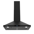 30 in. Ducted Wall Mount Range Hood in Matte Black with Touch Controls, LED Lighting and Permanent Filters