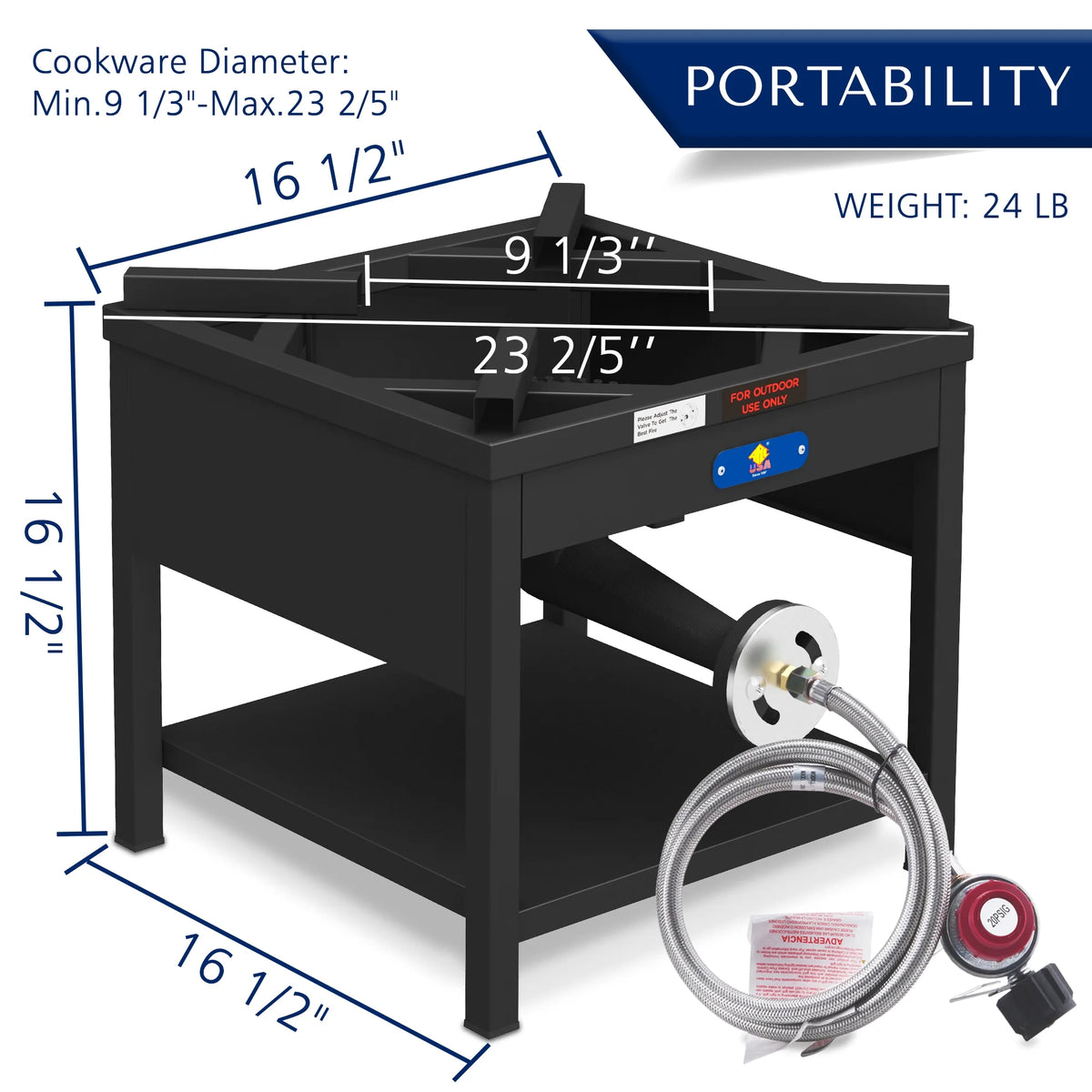 64QT Stainless Steel Pot with 200,000BTU Propane Fryer, Seafood Boil Pot, Crab Boil Pot, Lobster Pot, Shrimp Boil Pot, Tamale Steamer Pot with Basket and Turkey Fryer Burner