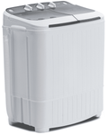 TABU 16.5lbs Portable Washing Machine,Electric Twin Tub Wash&Spin Combo,Semi-Automatic Washer,Gray