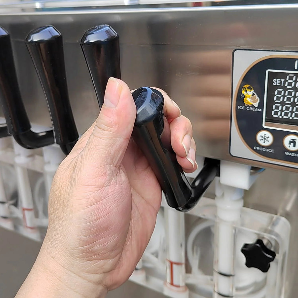 Kolice Commercial ETL 7 Flavors Soft Serve Ice Cream Machine,Frozen Yogurt Ice Cream Maker-Transperant Dispenser,Upper Tanks Coolated