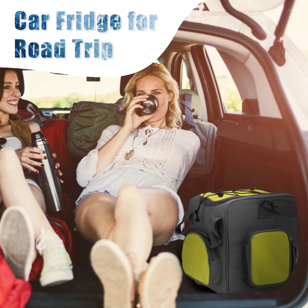 Paffenery 15 Quarts Car Cooler Plug in, 16L Small Electric Cooler, 12V Mini Car Fridge Portable Refrigerator for Camping