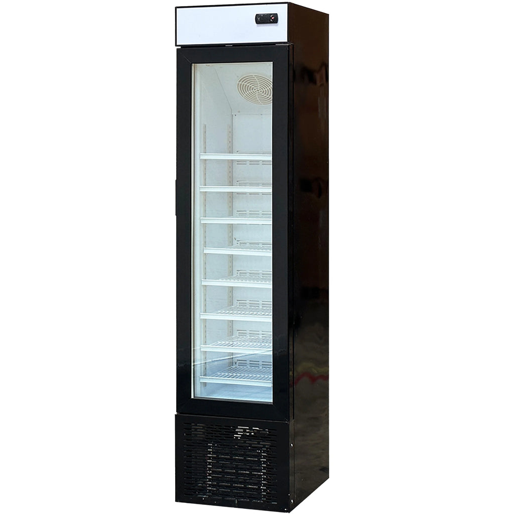 NSF 17 in. Narrow Single Glass Door Upright Freezer, Commercial Freezer 3.7 Cu. Ft. Ice Cream Freezer