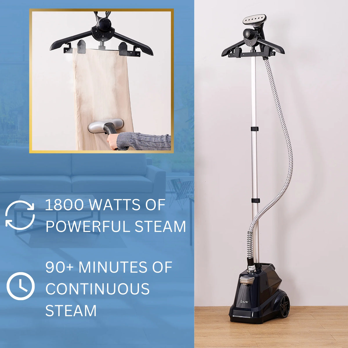 Restored SALAV X3 Professional Garment Steamer, Navy (Refurbished)