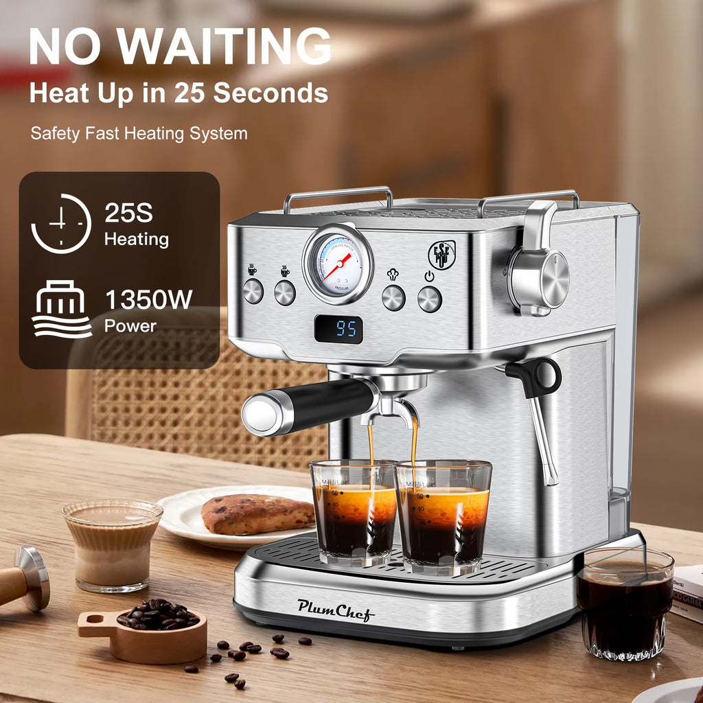 20 Bar Espresso Machine with Milk Frother, Single & Double Shot, ESE Pod Compatible, Removable Water Tank for Cappuccino, Latte, & Machiato for Home Barista